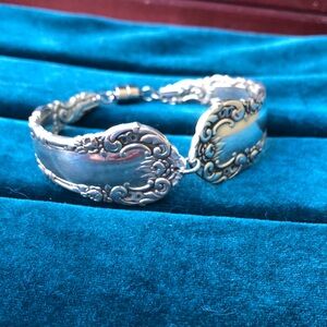 Antique Handmade Silver Plated Spoon Bracelet
